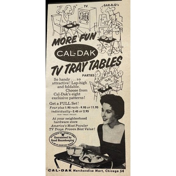 Cal-Dak TV Tray Tables Vintage Print Ad 1955 Chicago IL Home Decor - Picture 6 of 6